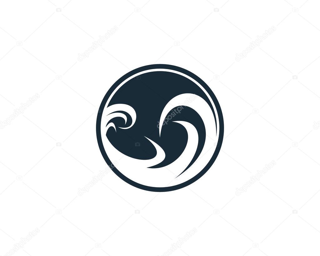 Wave Water Icon Vector Logo Template Illustration Design