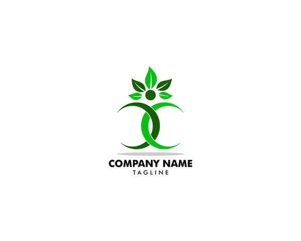Nsan Yaprağı Logo Şablon Tasarımı — Stok Vektör