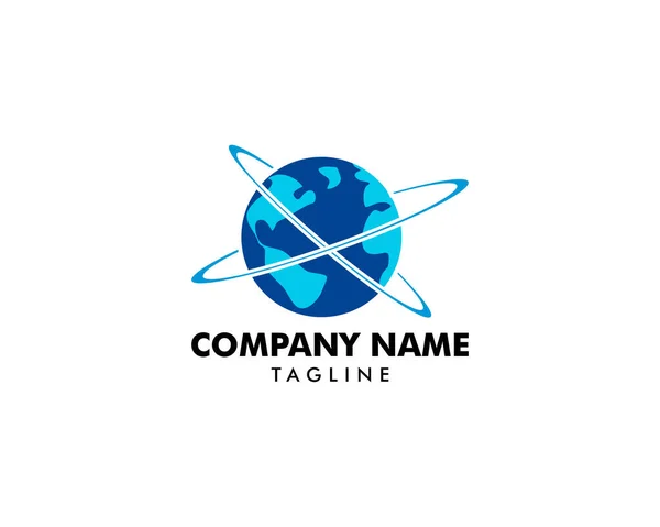Globe Logo Template Vector Icon Illustration Design — Stock Vector