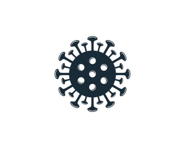 Corona Virüs Simgesi Vektör Logo Şablonu Çizim Tasarımı
