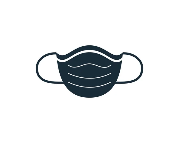 Tıbbi Maske Simgesi Vektör Logo Şablonu Çizim Tasarımı