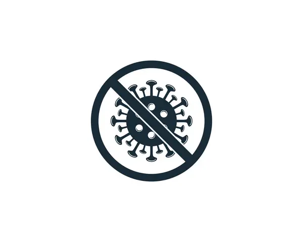 Stoppa Corona Virus Ikon Vektor Logotyp Mall Illustration Design — Stock vektor