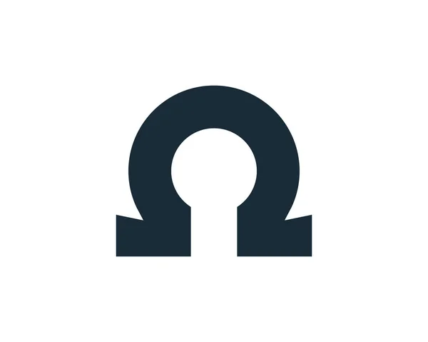 Omega Icon Vector Logo Template Illustration Design — Stock Vector