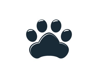 Paw Yazdırma Simgesi Vektör Logo Şablonu Çizim Tasarımı