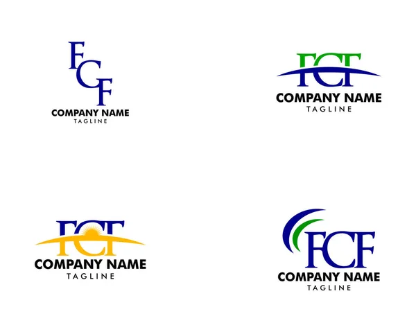 Conjunto Letra Inicial Fcf Logo Template Design — Vetor de Stock