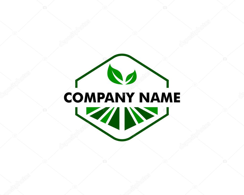 Green Nature Farm Logo Design Template