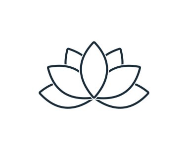 Lily, Lotus Çiçeği Simgesi Logo Şablonu Çizim Tasarımı