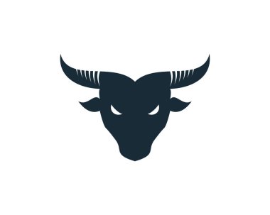 Bull Horn Simgesi Vektör Logo Şablonu Çizim Tasarımı