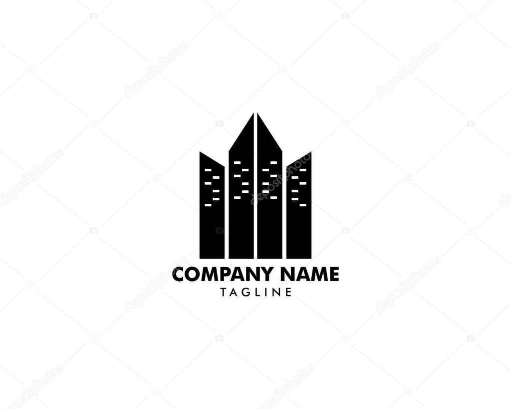 Real Estate Apartment Skyscraper Logo Vector Icon