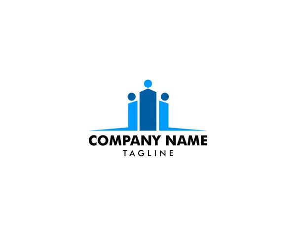 Diseño Del Icono Del Logotipo Building Group People — Vector de stock
