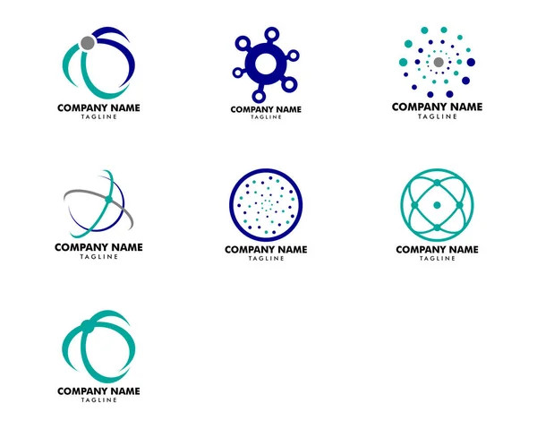 Zestaw Abstrakcyjnego Połączenia Sieciowego Ikona Projektowanie Logo Wektor Ilustracja — Wektor stockowy