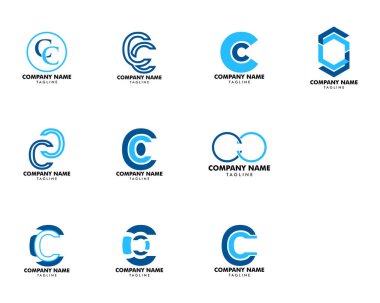 Başlangıç Harfi CC Logo Şablonu Tasarımı