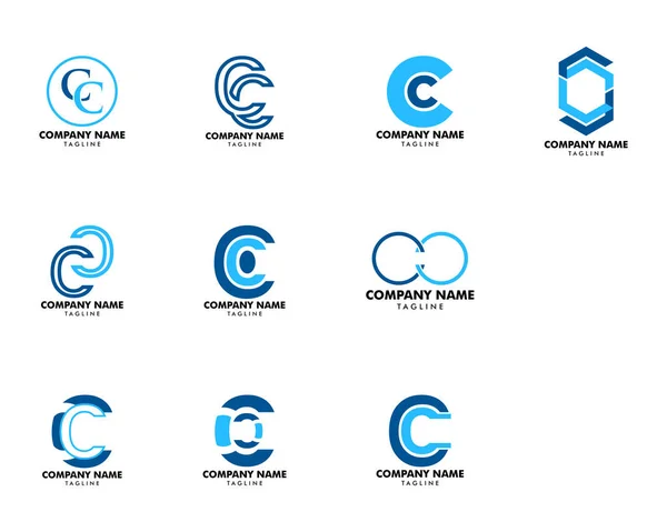 頭文字のセットCcロゴテンプレートデザイン — ストックベクタ