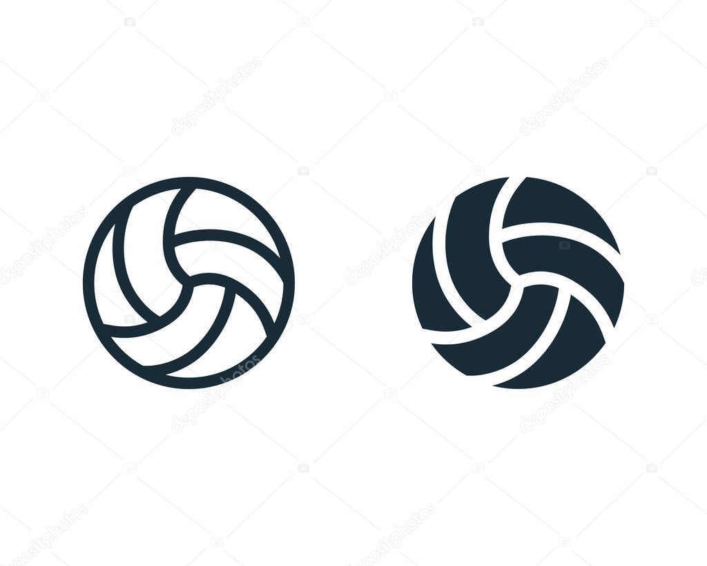 Volleyball Icon Vector Logo Template Illustration Design