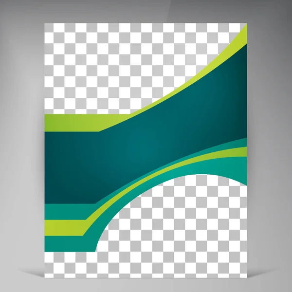 Vektor abstraktní šablony návrhu flyer, přikryjeme tyrkysové a zelené pruhy vícevrstvé — Stockový vektor