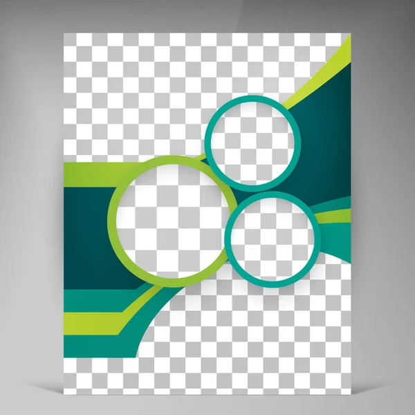 Volante de diseño de plantilla abstracta vectorial, cubierta con rayas multicapa turquesa y verde — Archivo Imágenes Vectoriales