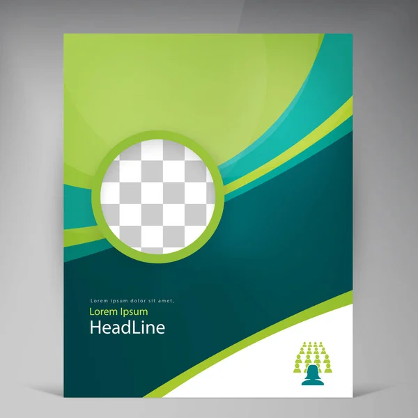 Διάνυσμα αφηρημένη πρότυπο σχεδιασμού flyer, η κάλυψη με τιρκουάζ και πράσινο πολυστρωματικές ρίγες — Διανυσματικό Αρχείο