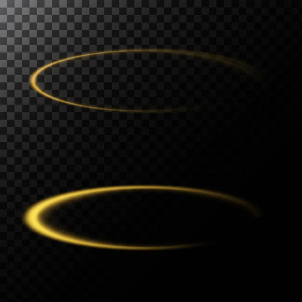Vector abstracte illustratie van een lichteffect in de vorm van een gouden cirkel — Stockvector
