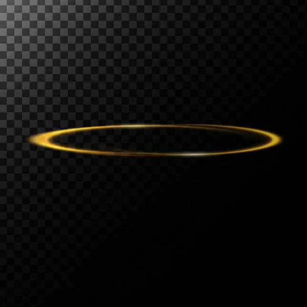 Αφηρημένη εικονογράφηση φορέας ενός ελαφρύ αποτέλεσμα με τη μορφή της ένα χρυσό κύκλο — Διανυσματικό Αρχείο
