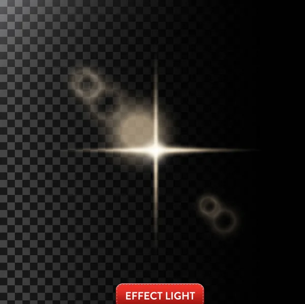 광선으로 빛나는 조명 효과의 그림을 벡터와 렌즈 플레어 — 스톡 벡터