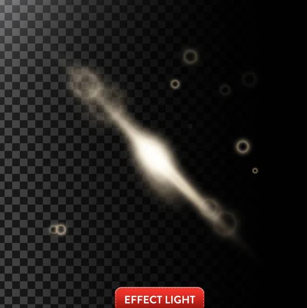 Векторная иллюстрация эффекта белого светящегося света с бликами объектива — стоковый вектор