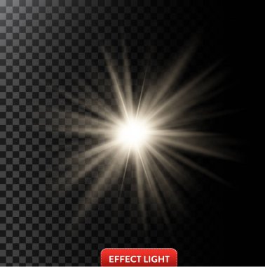 Işınları ile parlayan ışık efekti illüstrasyon vektör ve mercek parlamaları mercek
