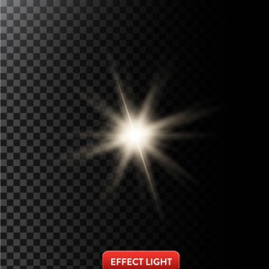 Işınları ile parlayan ışık efekti illüstrasyon vektör ve mercek parlamaları mercek