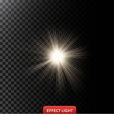 Işınları ile parlayan ışık efekti illüstrasyon vektör ve mercek parlamaları mercek