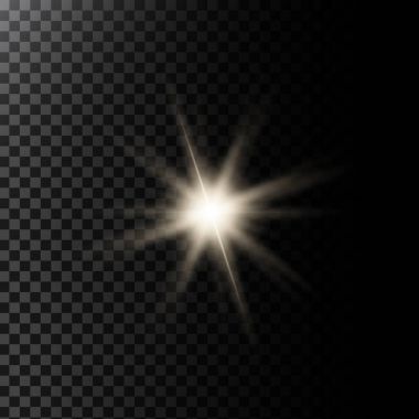 Işınları ile parlayan ışık efekti illüstrasyon vektör ve mercek parlamaları mercek