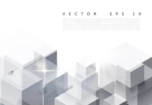 Ilustración vectorial de fondo blanco con patrón de polígono abstracto gris — Vector de stock