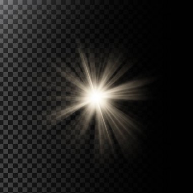 Işınları ile parlayan ışık efekti illüstrasyon vektör ve mercek parlamaları mercek
