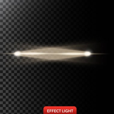 İki altın ışık ışınları, bir ışık ışınları, bir Işıma efektleri vektör çizim