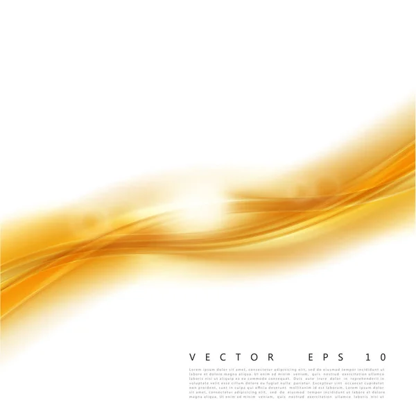 Vektorillustration av en abstrakt orange vågig bakgrund, smidig lager gul-orange våg, linje med ljuseffekt. — Stock vektor