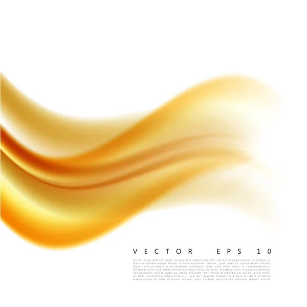 Vektorillustration eines abstrakten orangen, welligen Hintergrundes, glatte gelb-orangefarbene Welle, Linie mit Lichteffekt. — Stockvektor