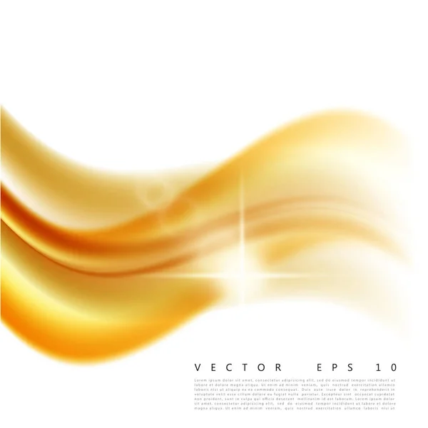 Ilustración vectorial de un fondo ondulado naranja abstracto, onda lisa en capas amarillo-naranja, línea con efecto de luz . Vectores de stock libres de derechos