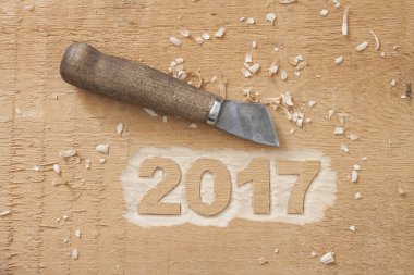 ahşap doku 2017 numaraya sembolden