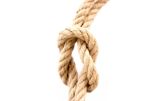 The rope with knot on a white background Stock Picture