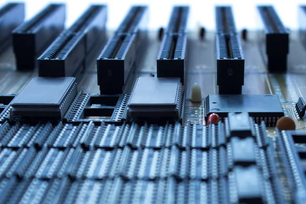 Printed circuit board with slots — Stock Photo, Image