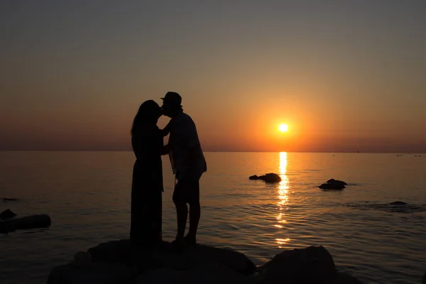 Love in the setting sun Stock Image