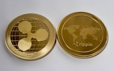 Beyaz bir arka plan üzerinde Kripto para birimi dalgalanma