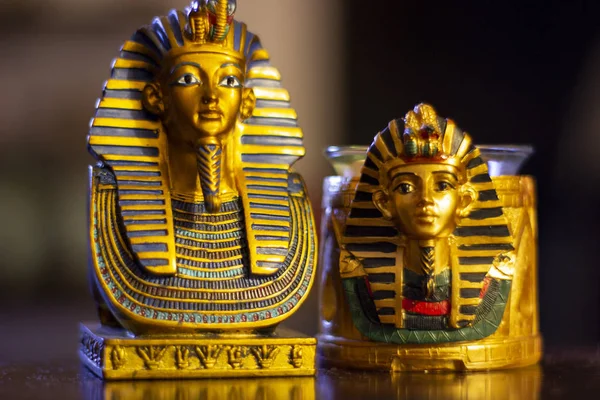 Ainda Vida Estátuas Rei Faraó Tutankhamun Tutankhamen — Fotografia de Stock
