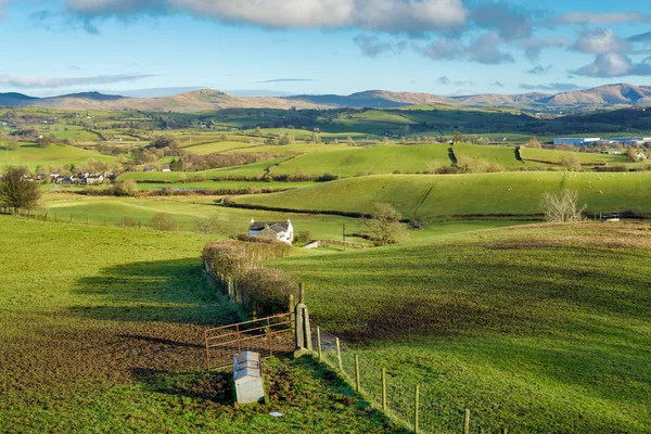 Terras agrícolas rolantes no norte da Inglaterra — Fotografia de Stock