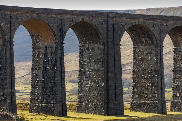 Una vista ravvicinata del viadotto Ribblehead — Foto Stock