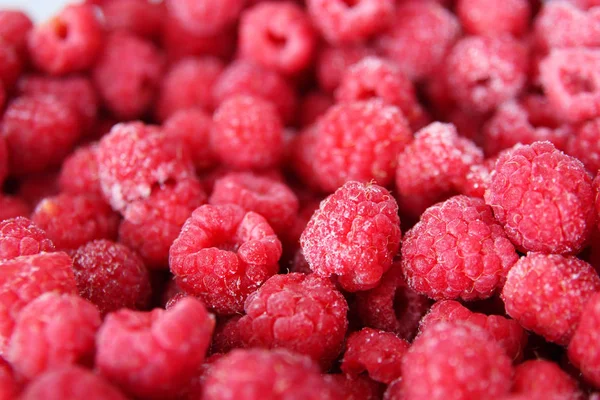 Bild von gefrorenen Himbeeren Stockbild