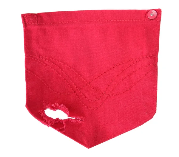 Красный карман джинсы изолированы — стоковое фото