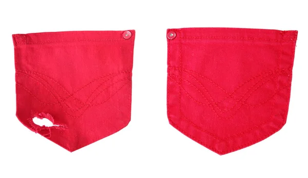 Απομονωθεί τσέπες κόκκινο τζιν — Φωτογραφία Αρχείου
