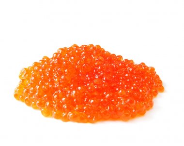 Kırmızı havyar beyaza izole edilmiş. 