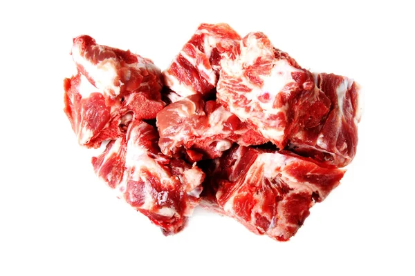 Carne Cruda Aislada Blanco — Foto de Stock