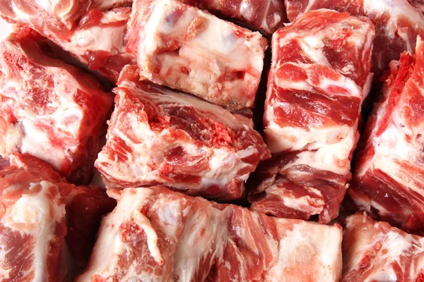 Pedaços Carne Crua Imagem Close — Fotografia de Stock