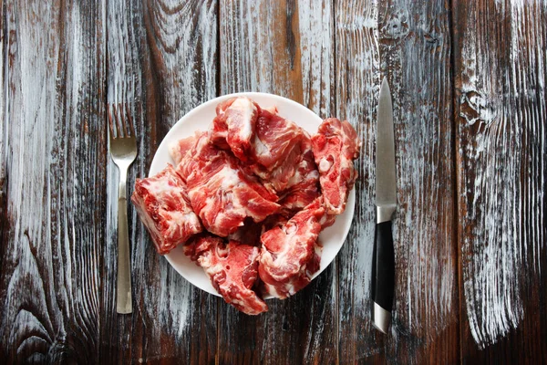 Pedaços Carne Crua Fresca — Fotografia de Stock